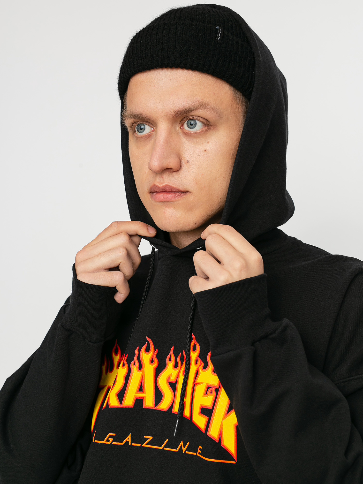 Thrasher - Polerón Canguro Flame Logo Black