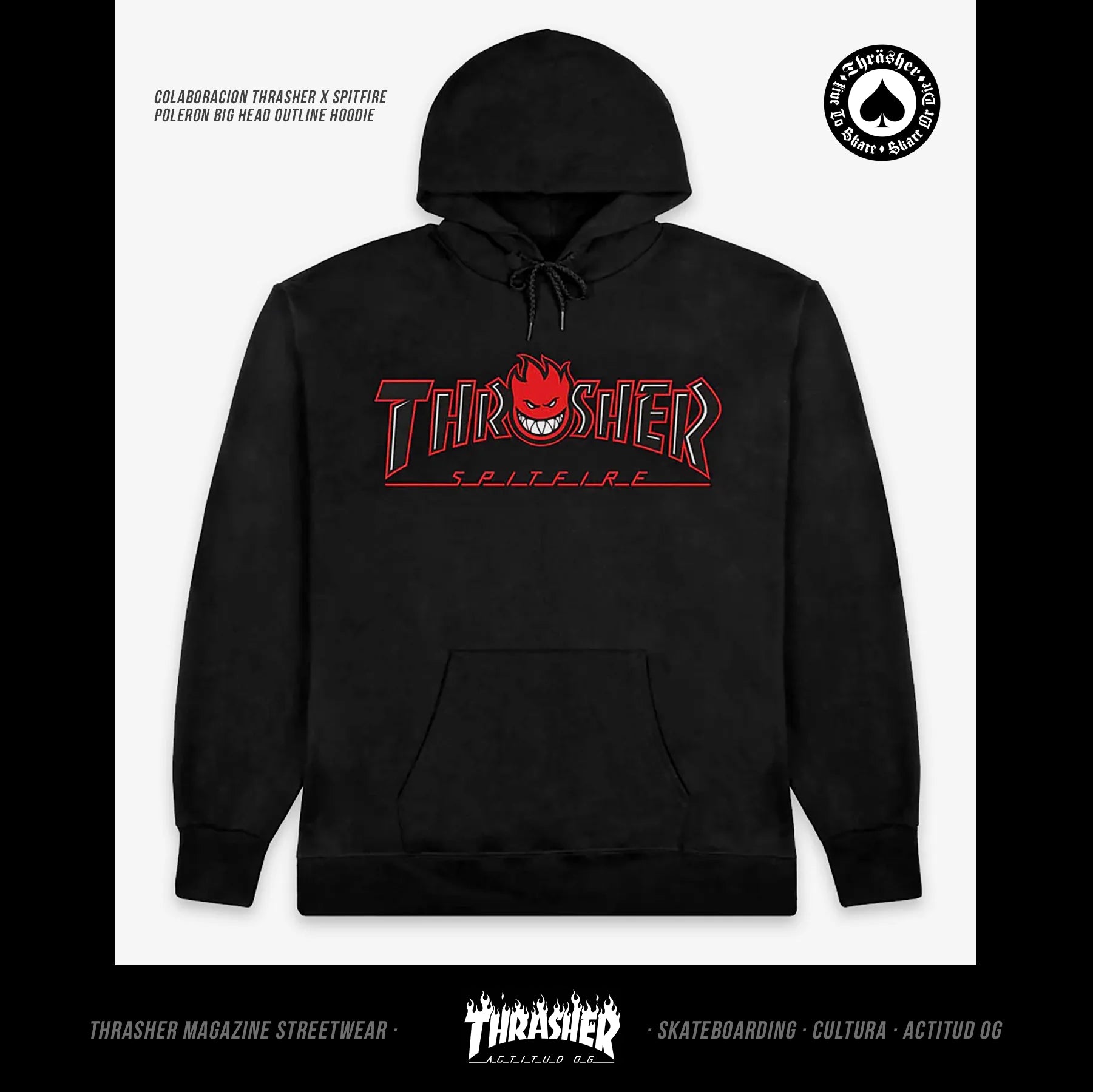 Thrasher x Spitfire - Big Head Outline