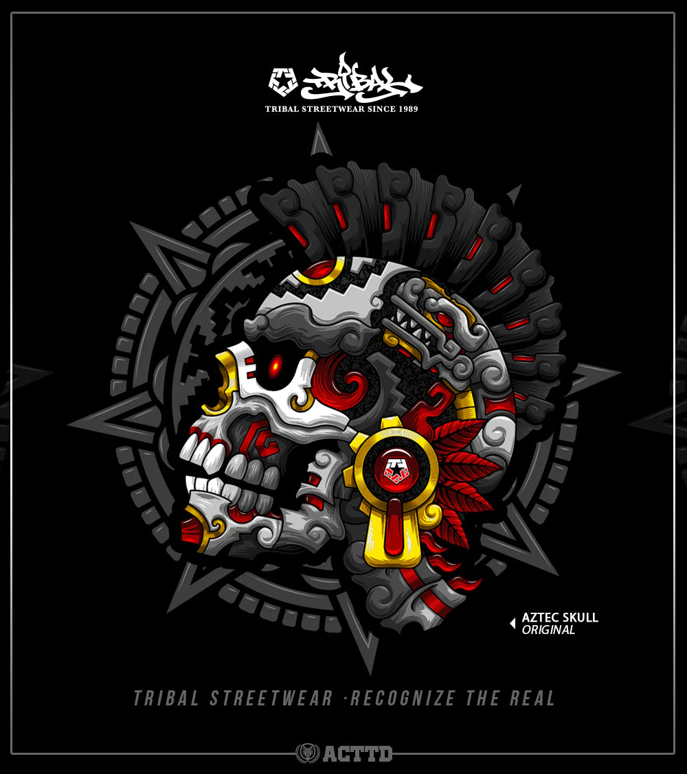 Polera AZTEC SKULL By Tribal Gear