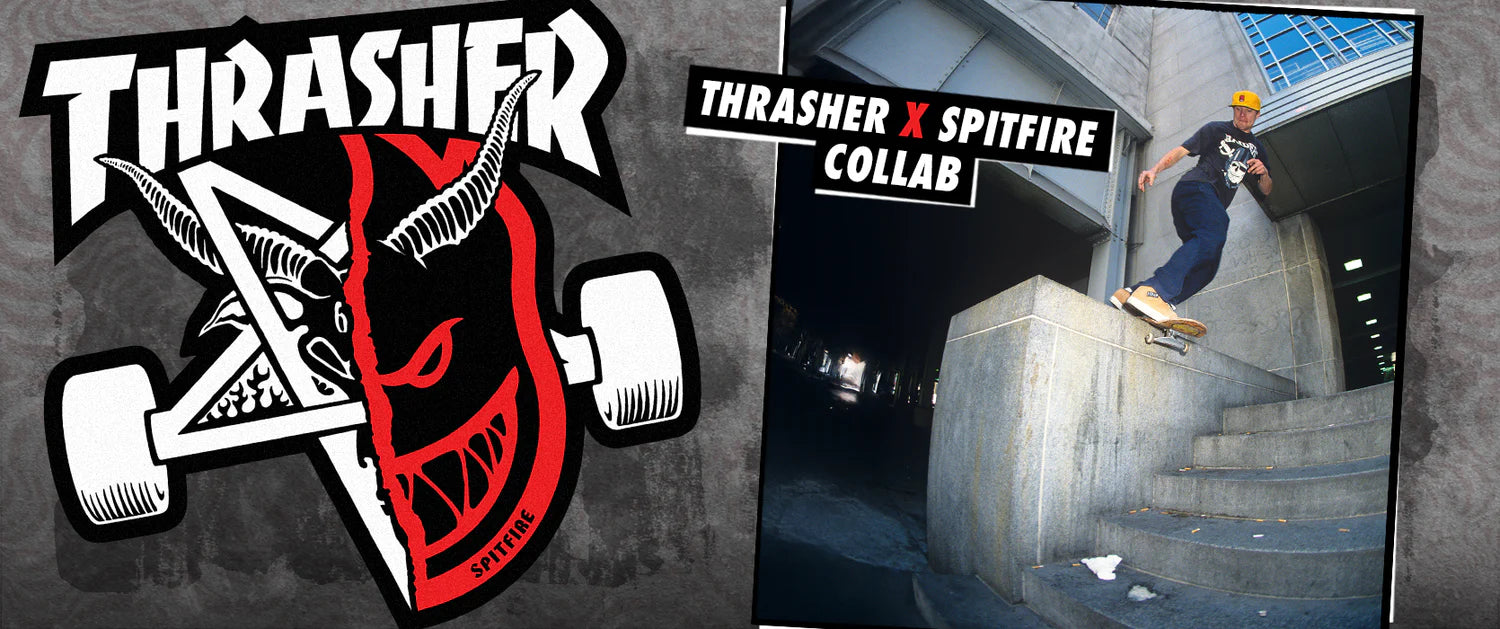 Thrasher – Beanie Thrasher X Spitfire Thrash & Burn Skully Black