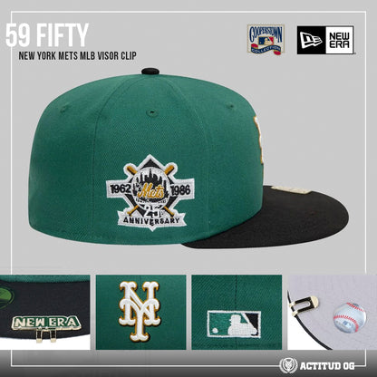 59Fifty New York Mets MLB Viseira Clipe Verde Boné Médico