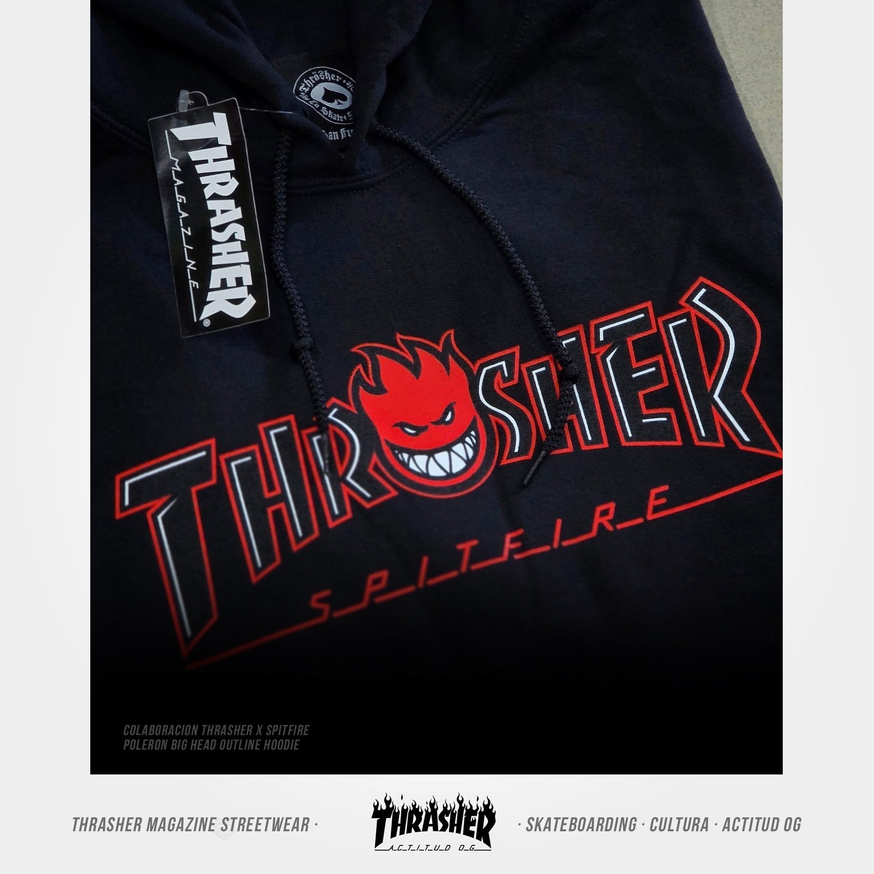Thrasher x Spitfire - Big Head Outline