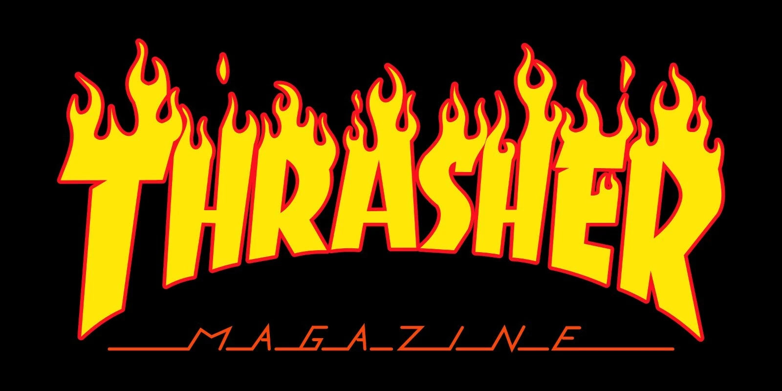 Thrasher - Polerón Canguro Flame Logo Black